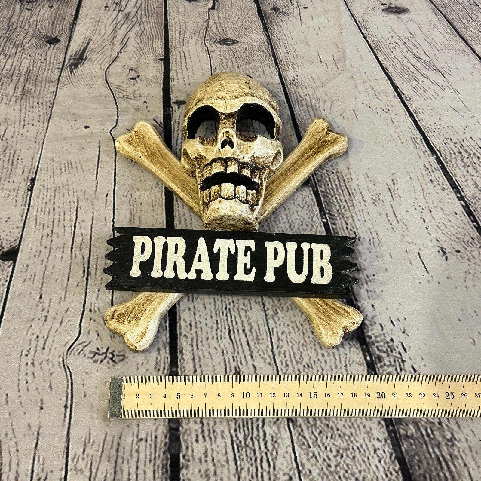 Skull & Crossbones Pirate Pub Pirate Sign Door Plaque 20cm x 20cm Handmade4
