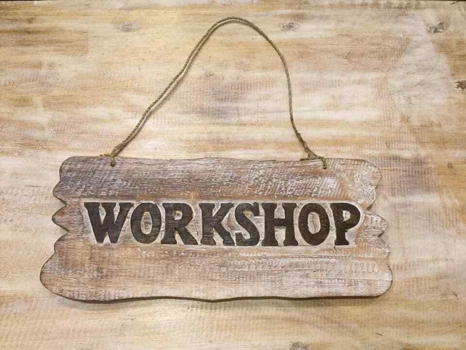 Workshop Word Sign Plaque Outdoor Garden Shed Den Bar Shop 30cm x12cm1