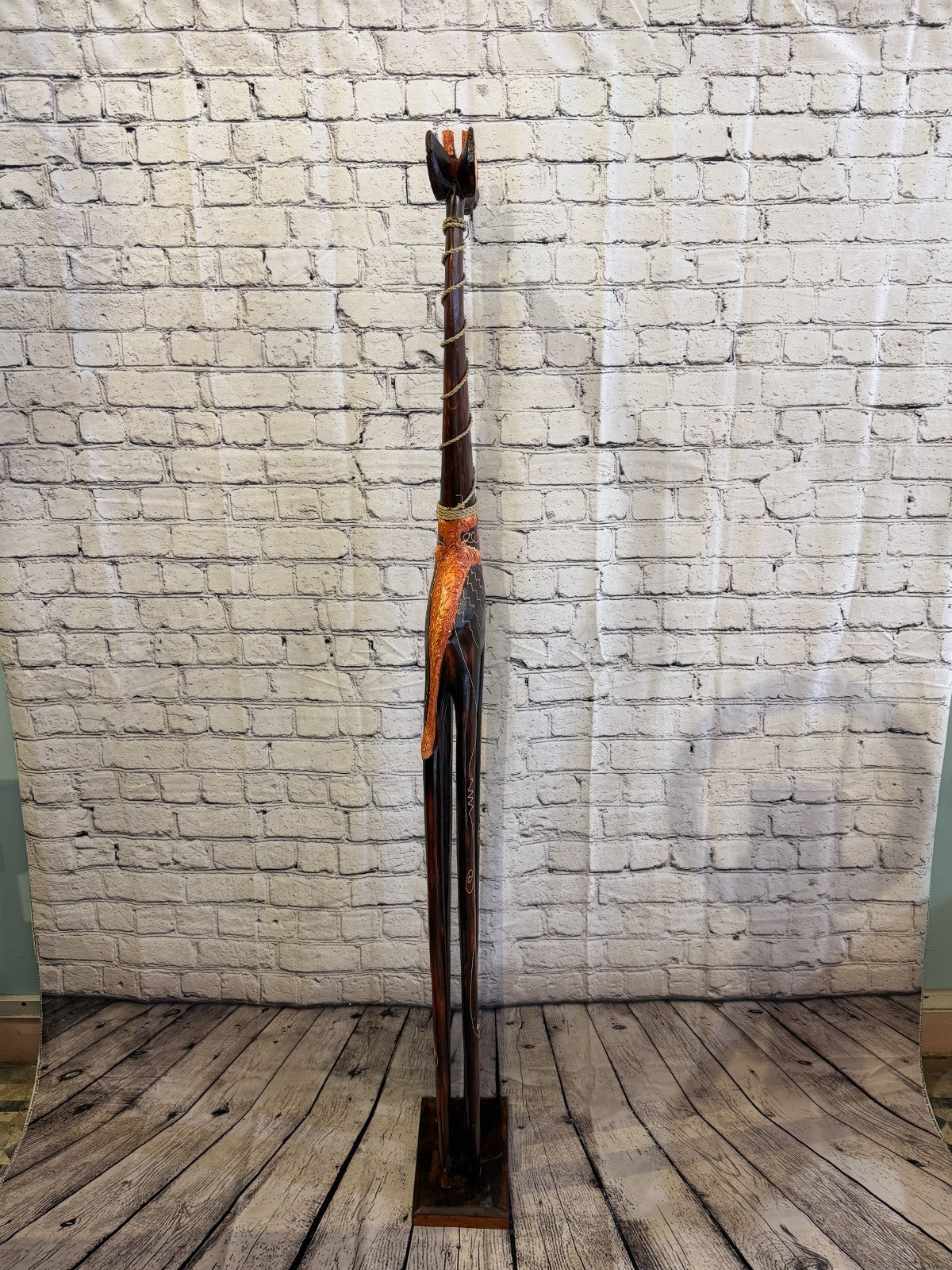 150cm Brown Wooden Giraffe Standing Single Carved Solid Wood Giraffe Handmade4