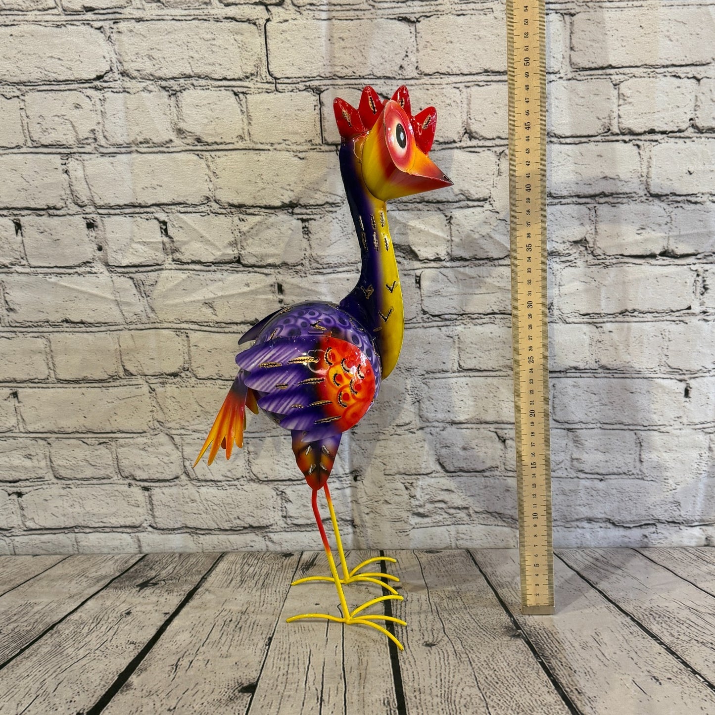 50cm x 35cm Emu Ostrich Bird Purple Metal Tin Standing Ornament Statue5