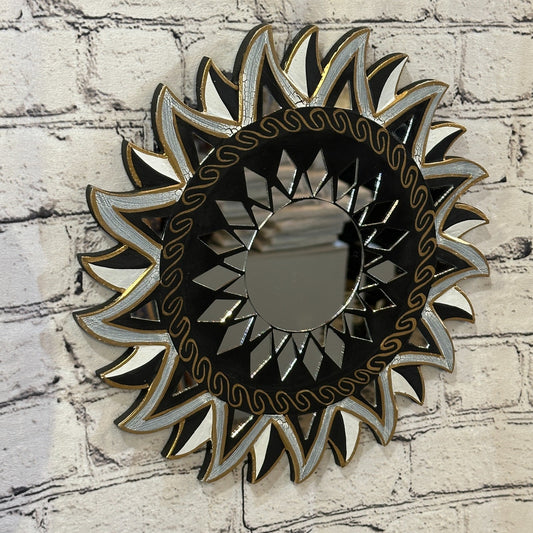 Black Star Mosaic Tile Wall Mirror 30cm x 30cm 12 Inches Handmade Fairtrade0