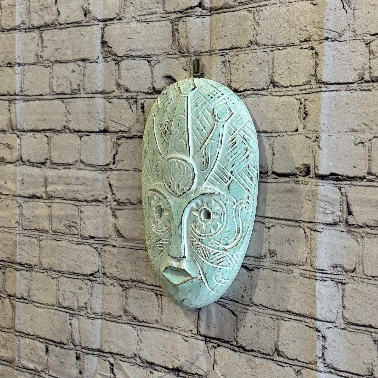 30cm Blue Tiki Style Wall Decoration Celtic Mask Designer Mask Wooden Handmade1