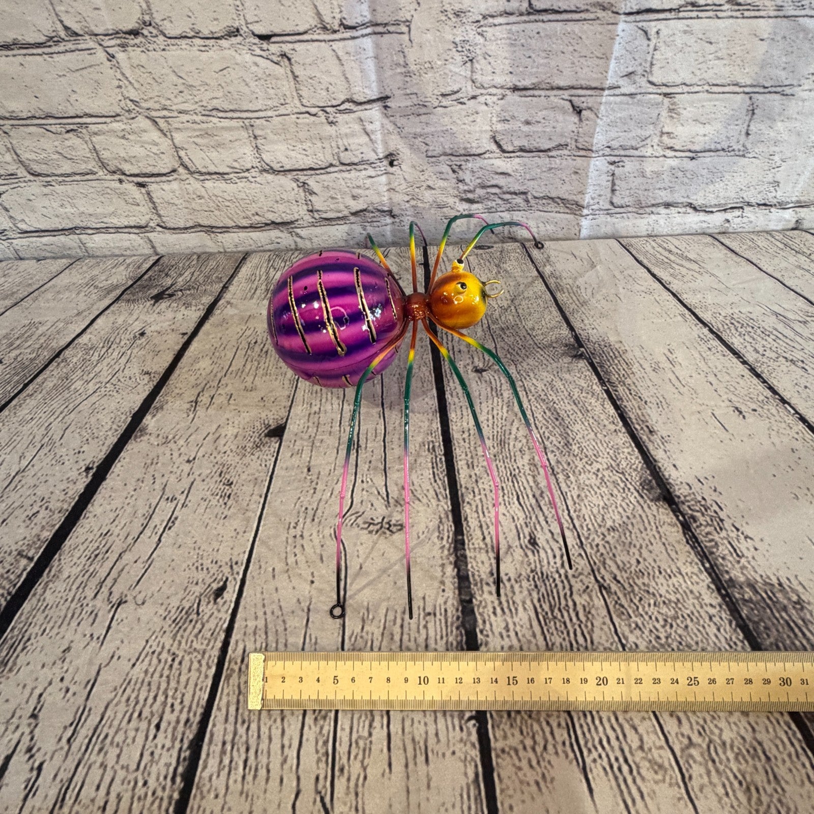 35cm x 20cm Small Colourful Purple Spider Metal Tin Standing Ornament Statue7