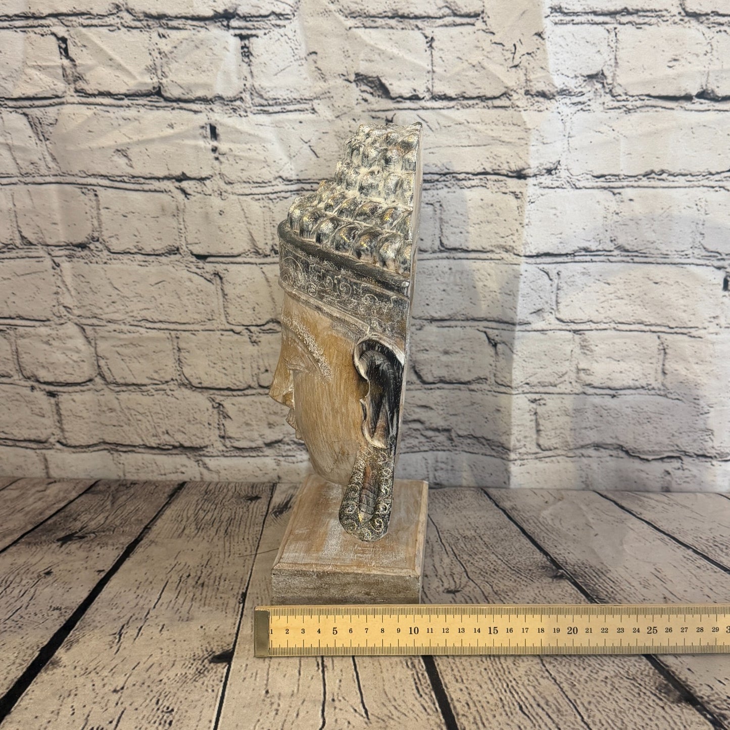 35cm x 25cm Brown Head Buddha Ornament Sculpture Statue Buddhas Hand Carved Wood7