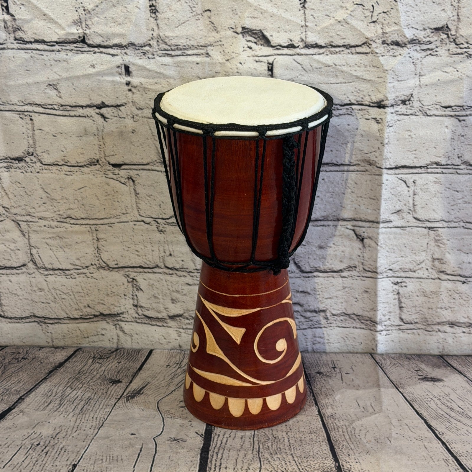 30cm Carved Djembe Drums Musical Instrument Hand Made Fair Trade Dot Painted2
