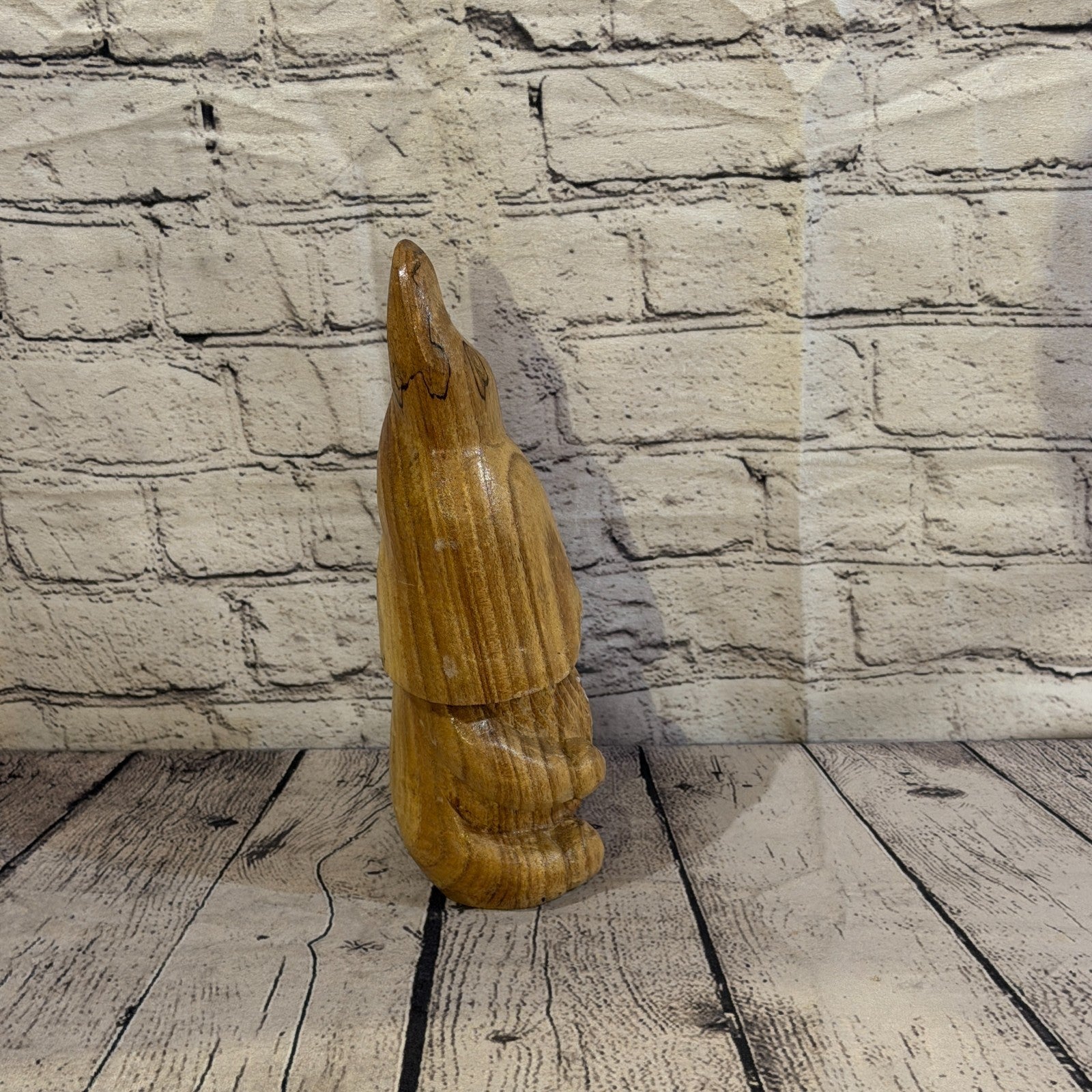 Gonk Dwarf Of The Woods 30cm Hand Carved Wizard Tree Trunk Wood Fairtrade3