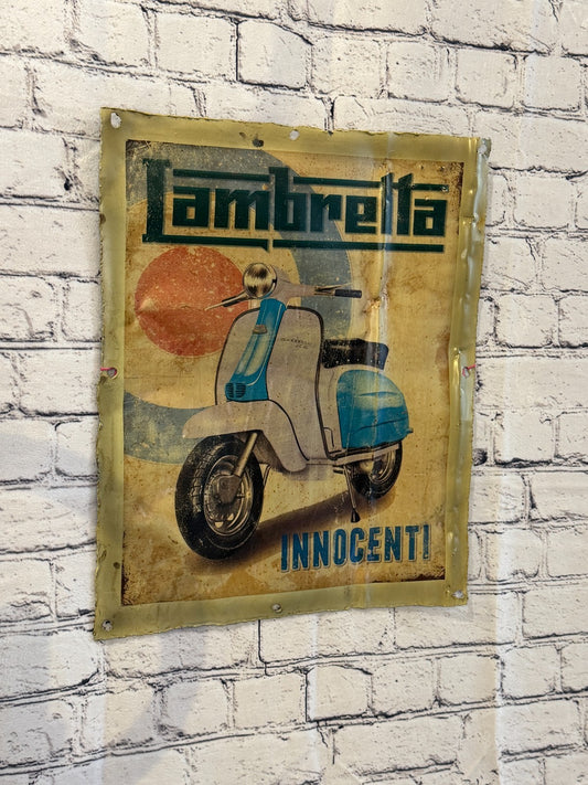 Lambretta Scooter Poster Advert Wall Plaque 42cm x 36cm Vintage Retro Tin Sign0