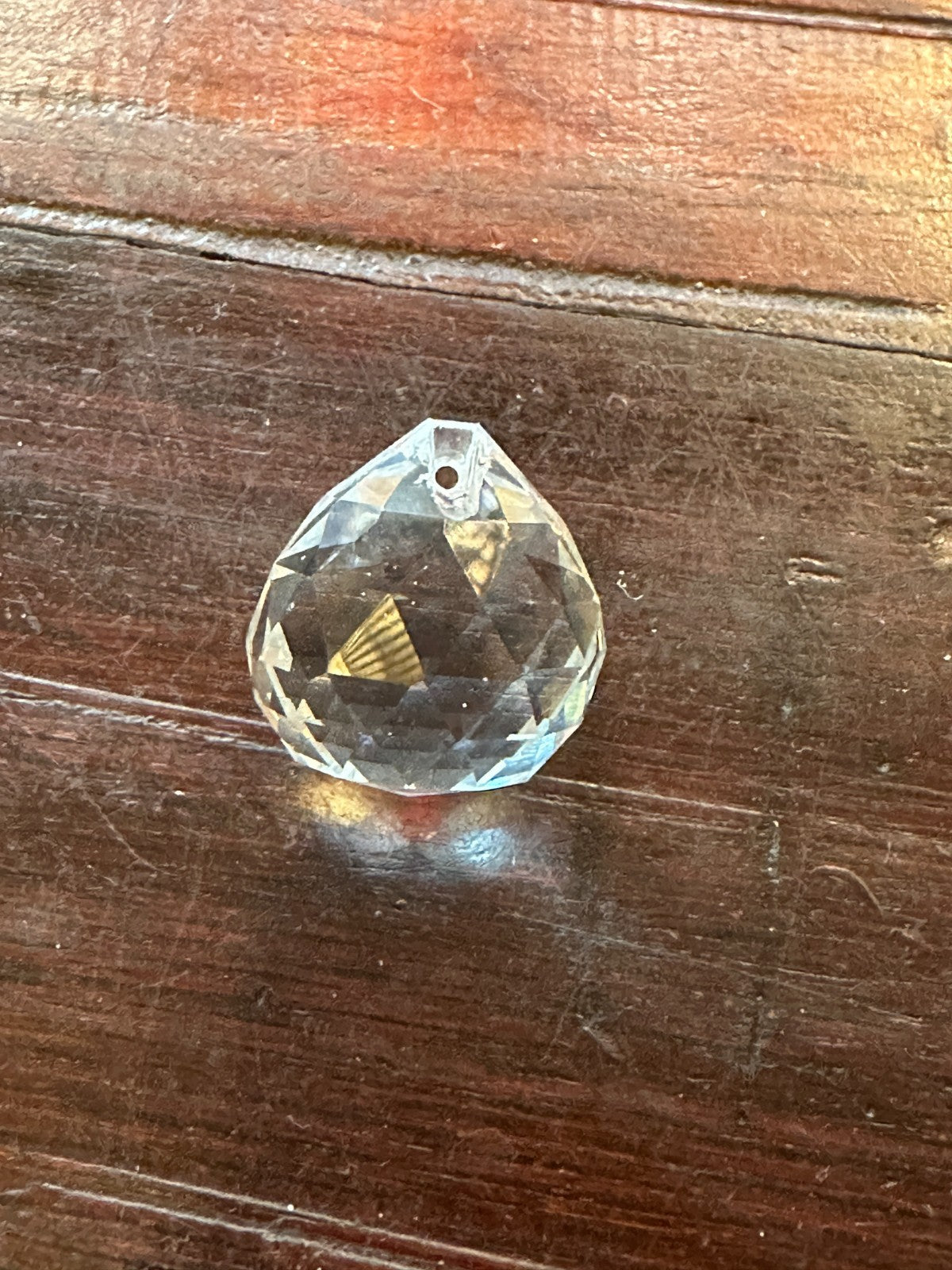 5 Top Hole Crystal Clear Glass Faceted Sun Catcher Ball Pendant 3cm x 3cm2