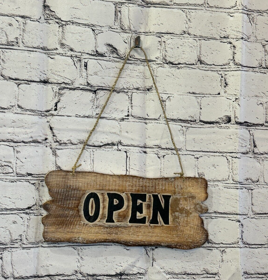 Open Closed Shop Word Sign Plaque Outdoor Garden Shed Den Bar Shop 30cm x 12cm0