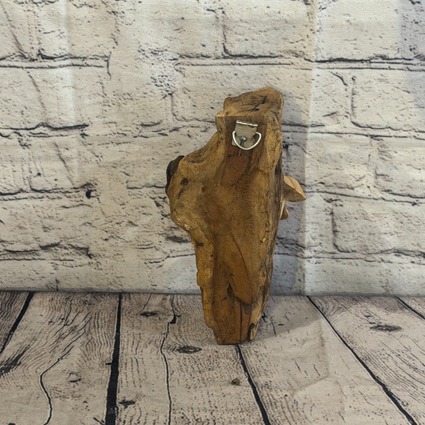 20cm Button Top Wall Art Mushroom Parasite Wood Ornament Natural Carving Wooden2