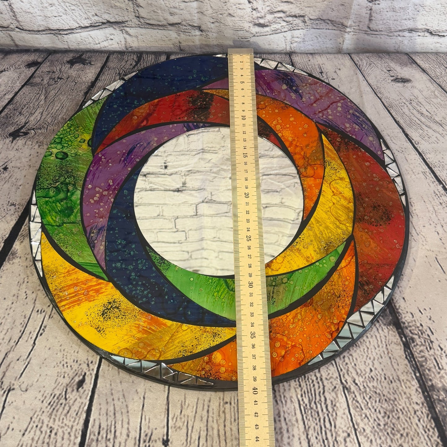 Rainbow Swirl Mosaic Tile Wall Mirror 40cm x 40cm 16 Inches Handmade New5