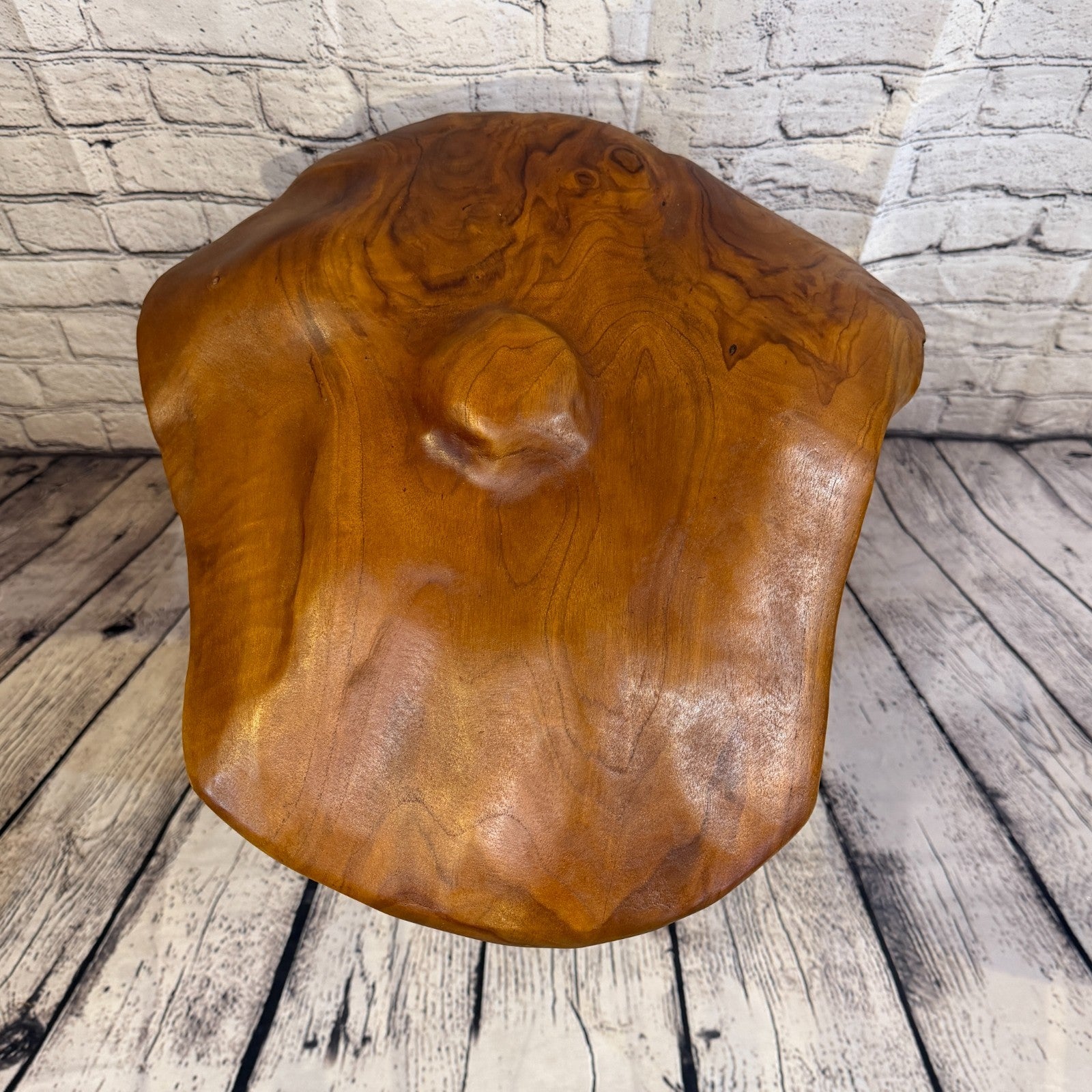 50cm x 40cm Dome Wooden Mushroom Toadstool Sculpture Garden Teak Root Ornament7