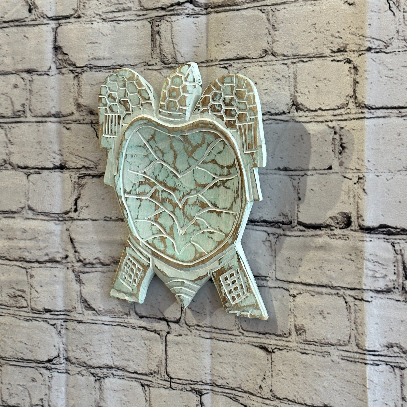 25cm Blue Sea Turtle Bowl Trinket Dish Decoration Designer Mask Wooden Handmade2