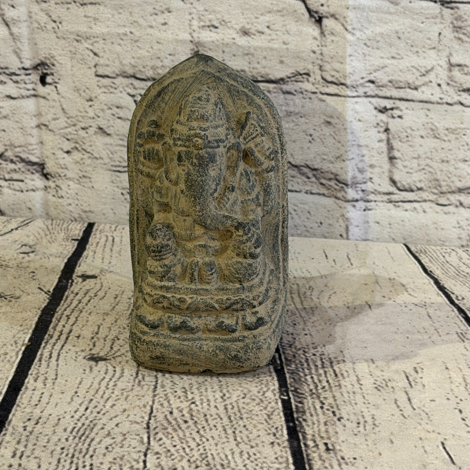 Small Ganahsa Stone Garden 15cm x 7cm Ornament Outdoor Indoor Statue Hindu1