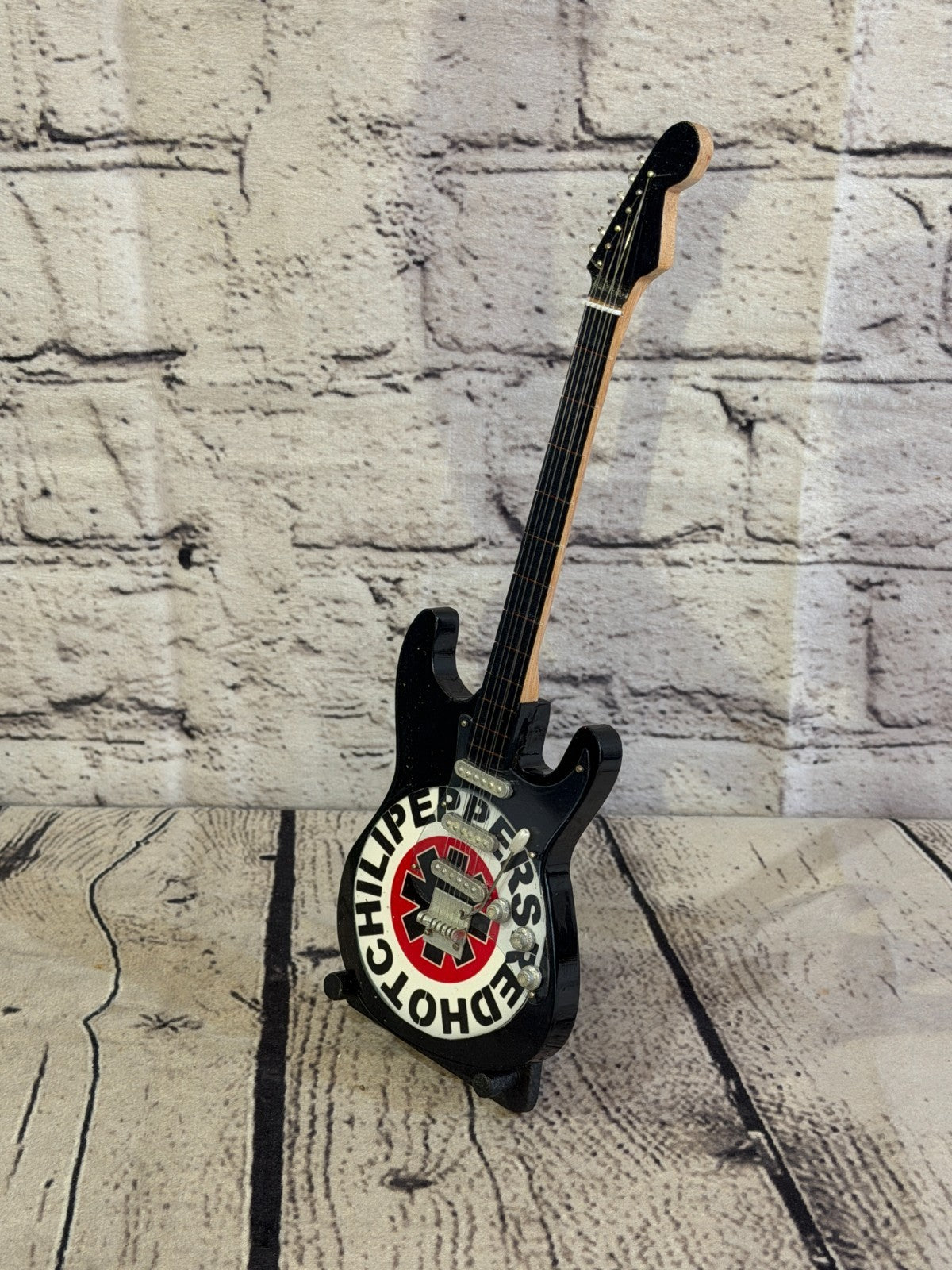 Miniature 25cm Guitar Red Hot Chili Peppers Guitar on Stand Band Gift Display0
