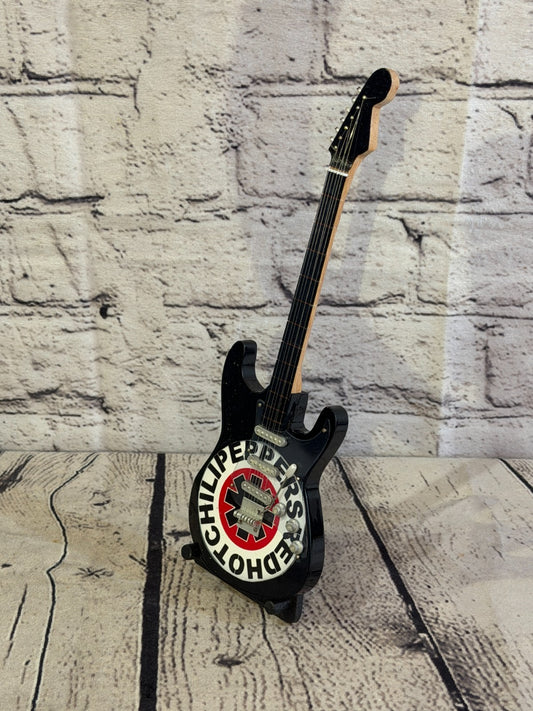 Miniature 25cm Guitar Red Hot Chili Peppers Guitar on Stand Band Gift Display0