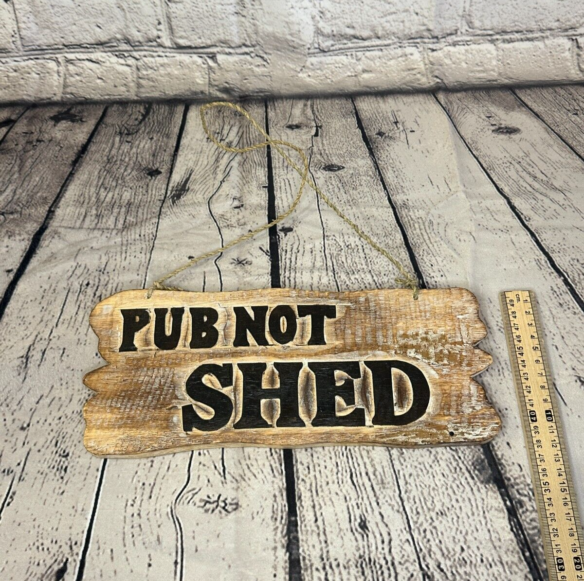 Pub Not Shed Word Sign Plaque Outdoor Garden Shed Den Bar Shop 30cm x 12cm4