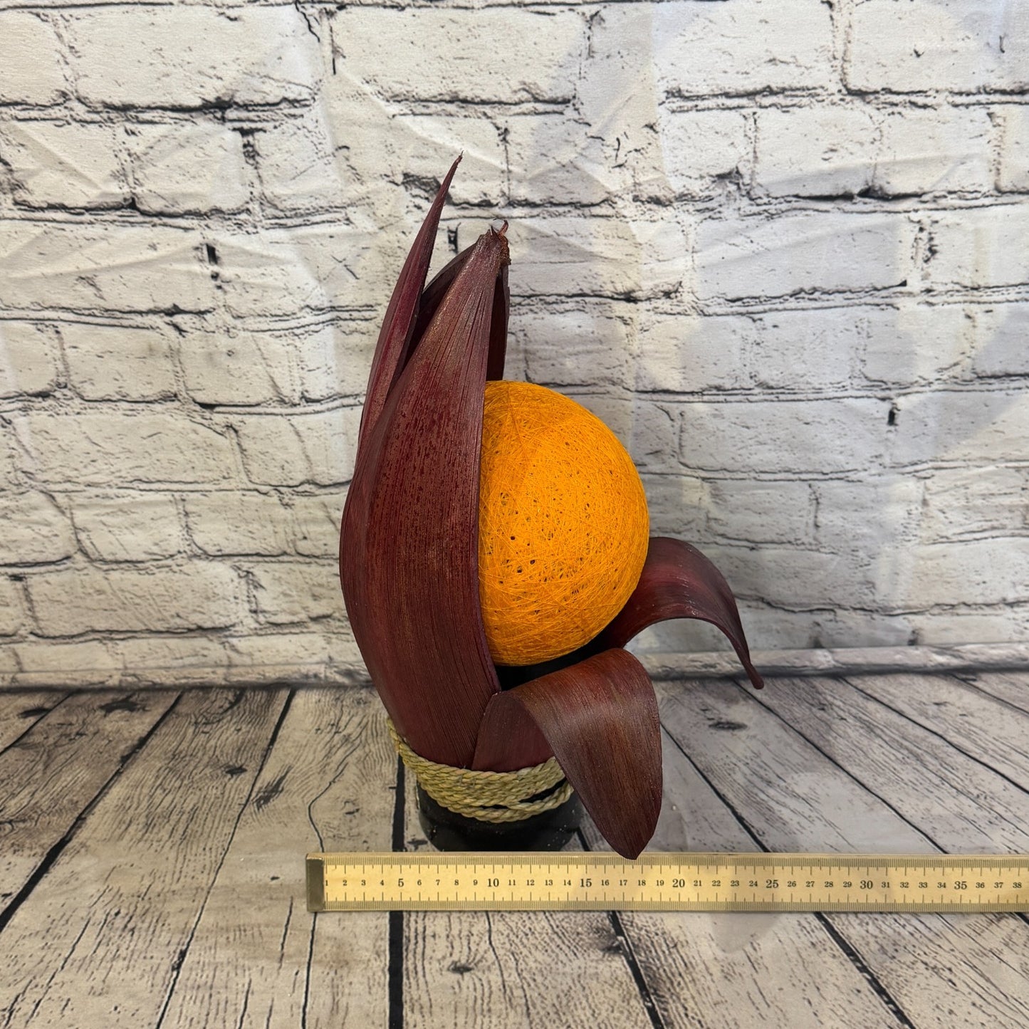 Orange Light Red Natural 40cm Tall Leaf Lamp Twist LED UK Mains Plug Design 57