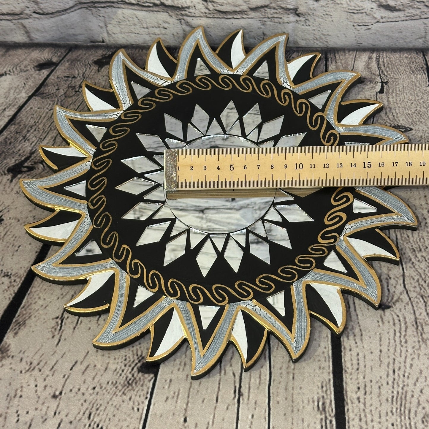 Black Star Mosaic Tile Wall Mirror 30cm x 30cm 12 Inches Handmade Fairtrade5