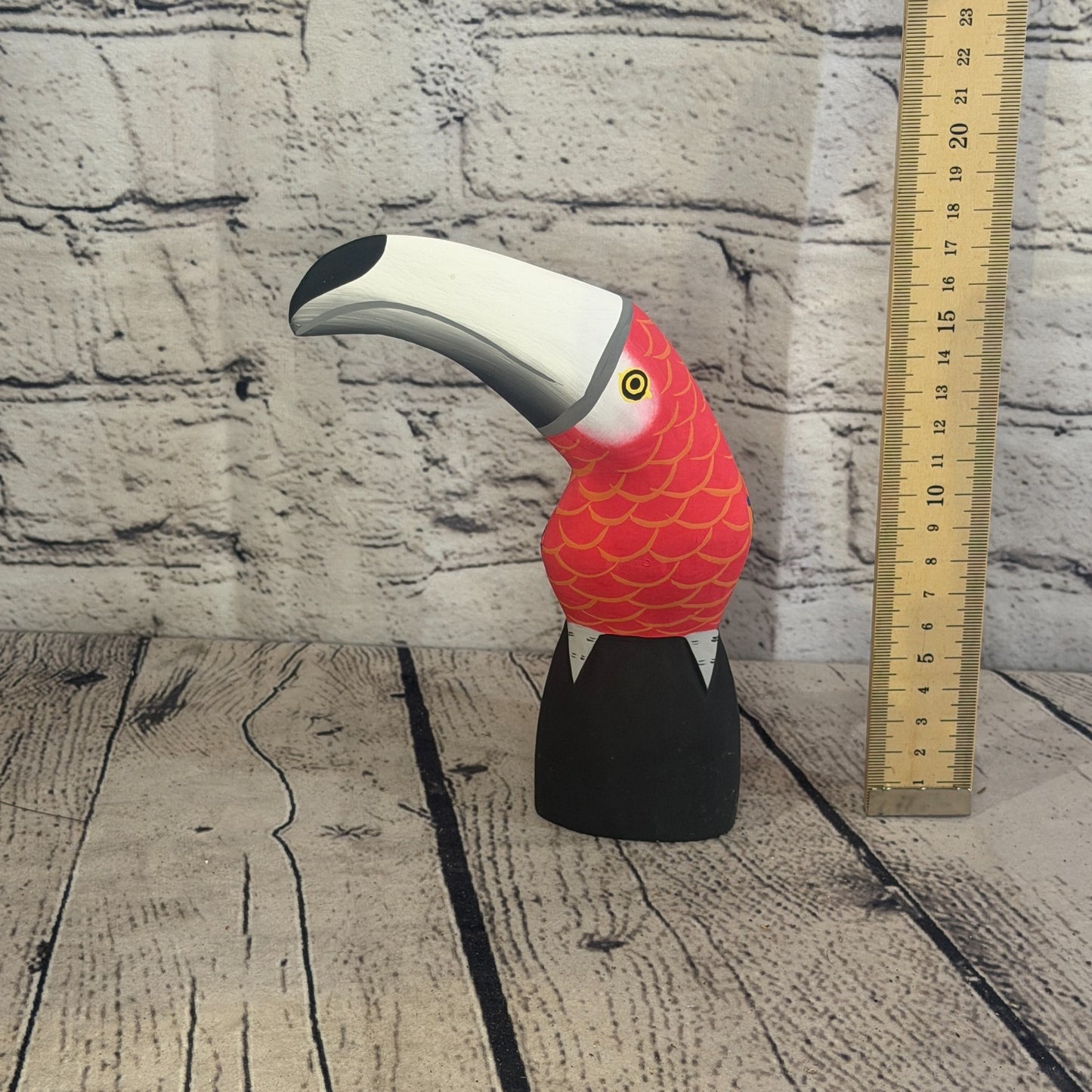 15cm Bright Red Toucan Bird Ornament Statue Fair Trade Hand Made Carved Wood5