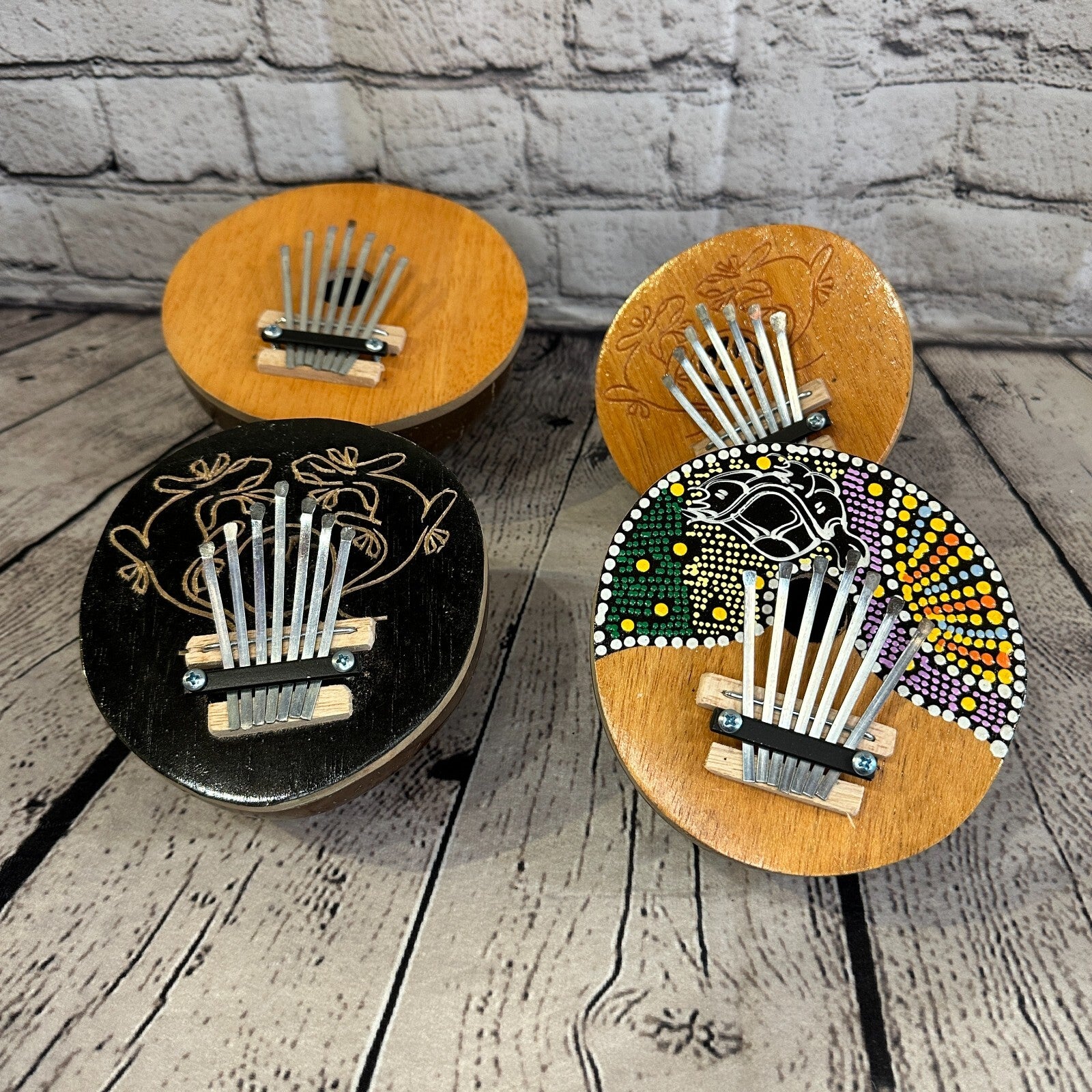 7 Key Karimba Kalimba Thumb Piano Carved Dark Coconut Handmade Fairtrade4