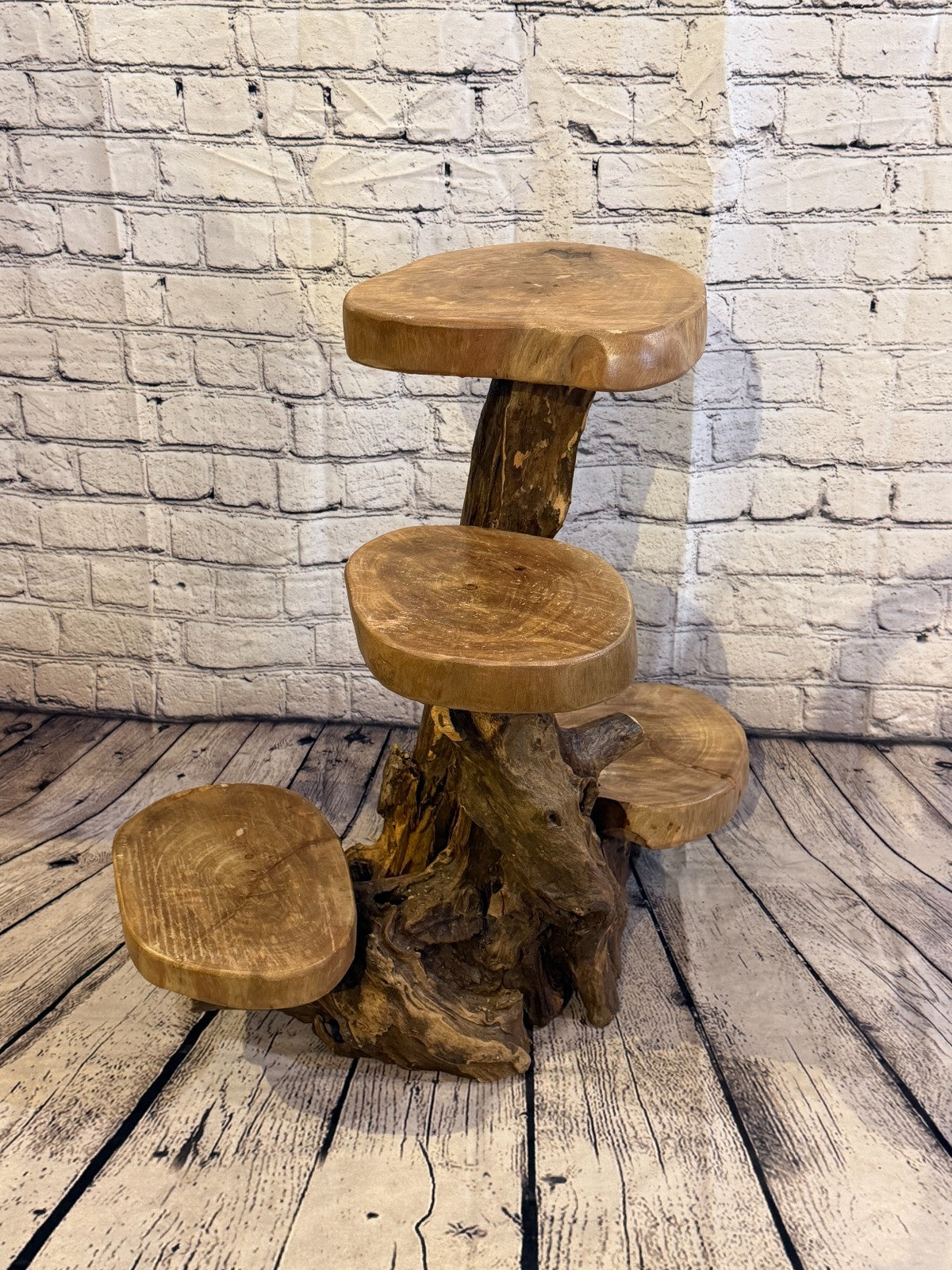 60cm x 60cm Quad Wooden Coffee Root Sculpture Garden Teak Root Ornament Carved2