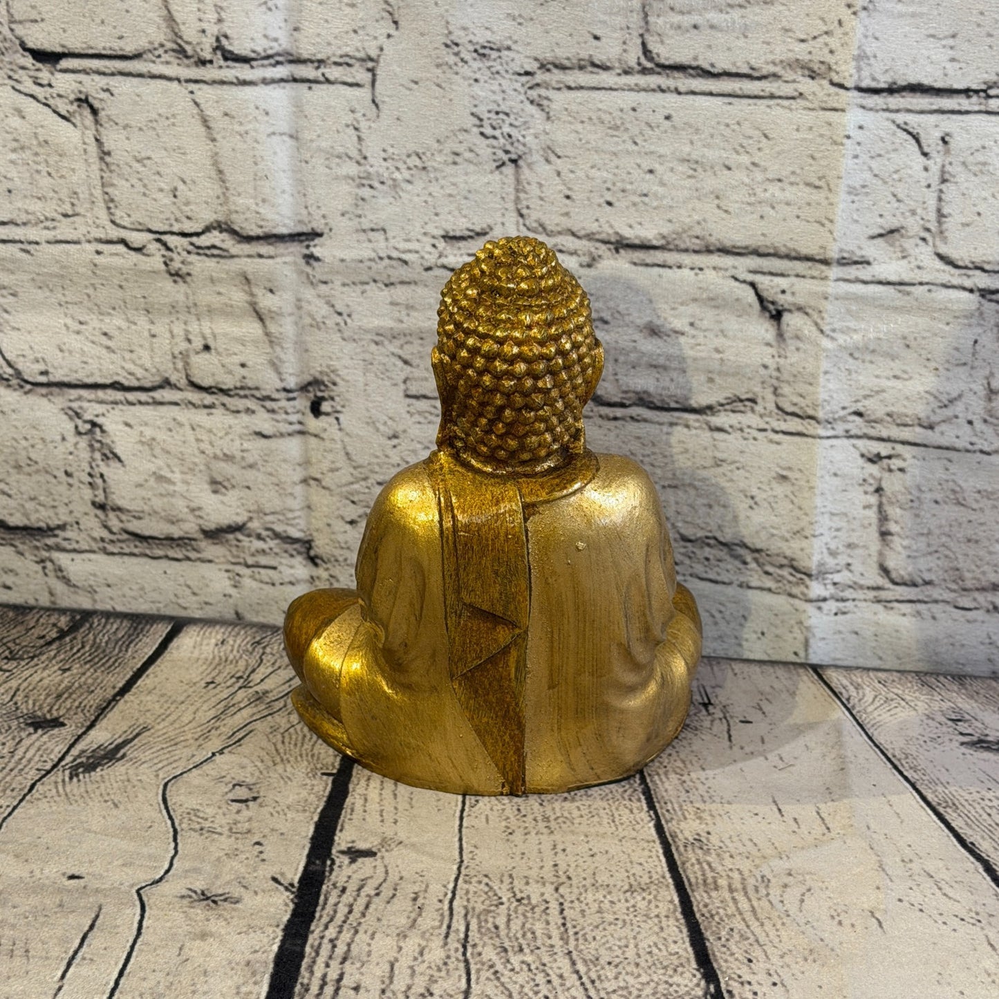 Bronze & Bronze 20cm x 15cm Large Thai Buddha Sitting Statue Resin Hindu4