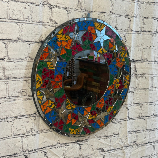 Rainbow Star Black Mosaic Tile Wall Mirror 40cm x 40cm 16 Inches Handmade0