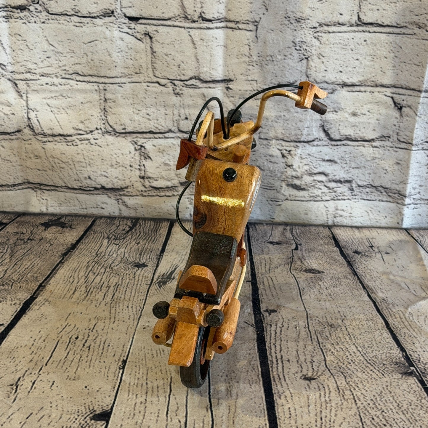 25cm Large Light Wood Motorbike Motorcycle Model Wooden Ornament Decorative Bike4