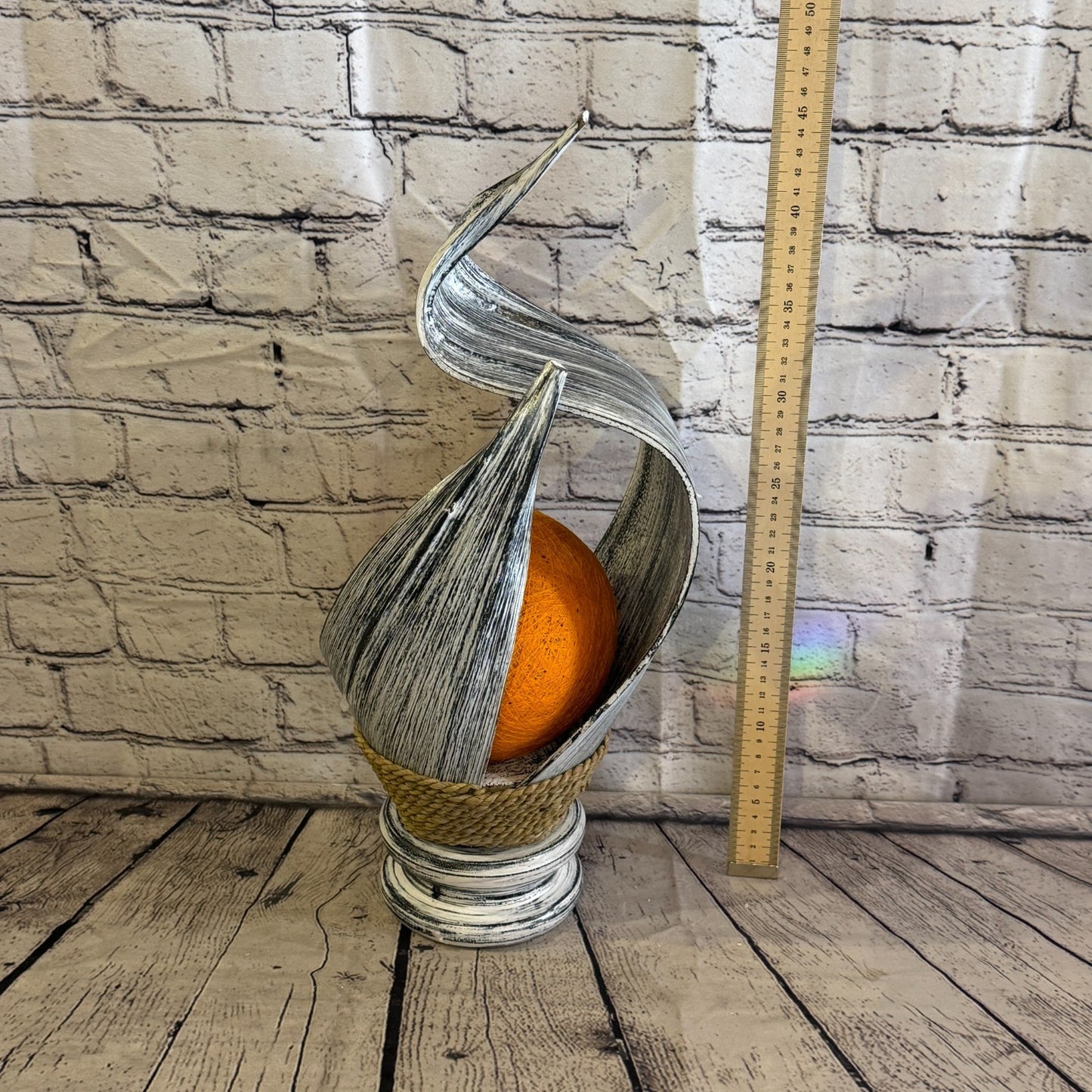 Orange Light Silver Natural 45cm Tall Leaf Lamp Twist LED UK Mains Plug Desig 124