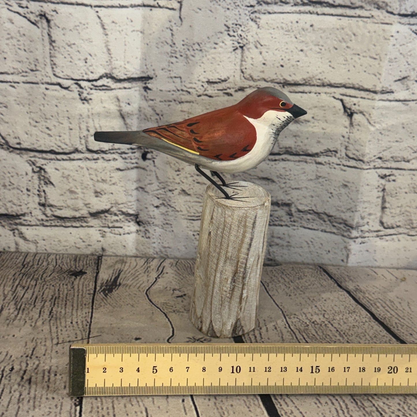 20cm Sparrow Wooden Bird Ornament Seaside Coastal Nautical Handcrafted Decor7