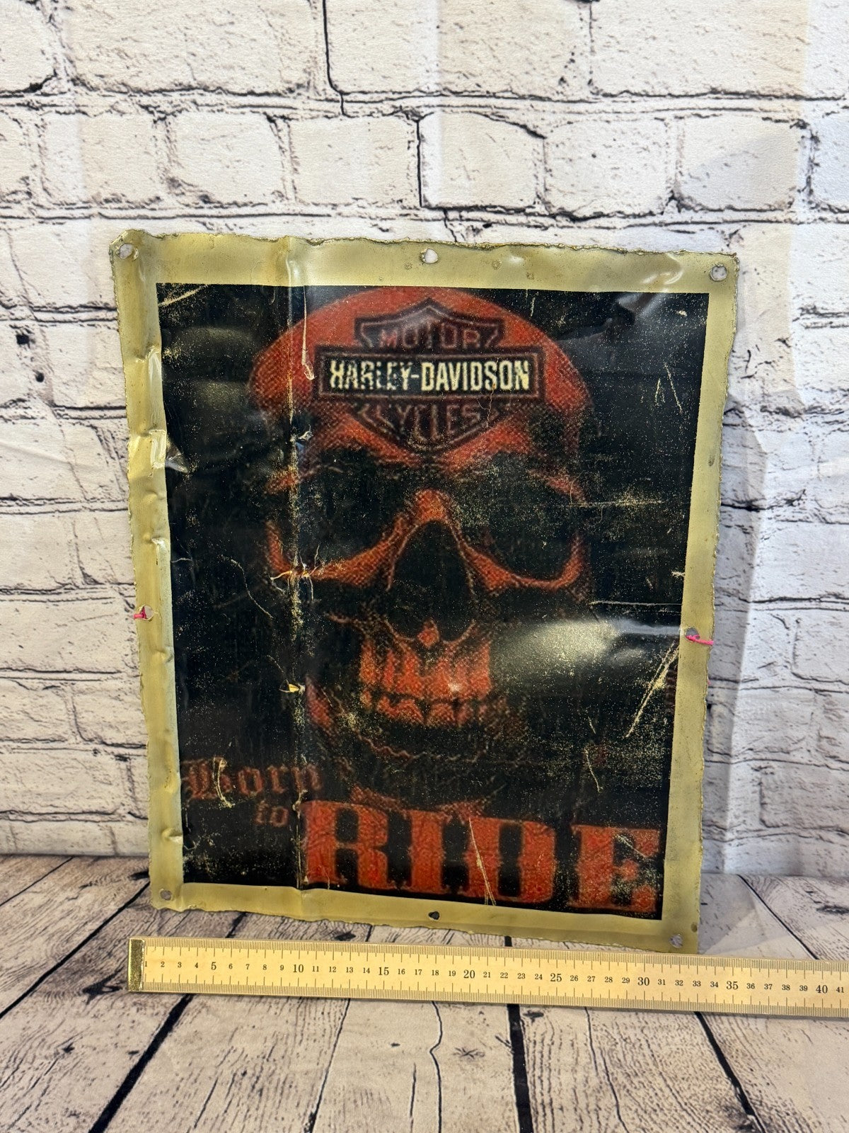 Harley Davidson Motorbike Advert Wall Plaque 42cm x 36cm Vintage Retro Tin Sign2