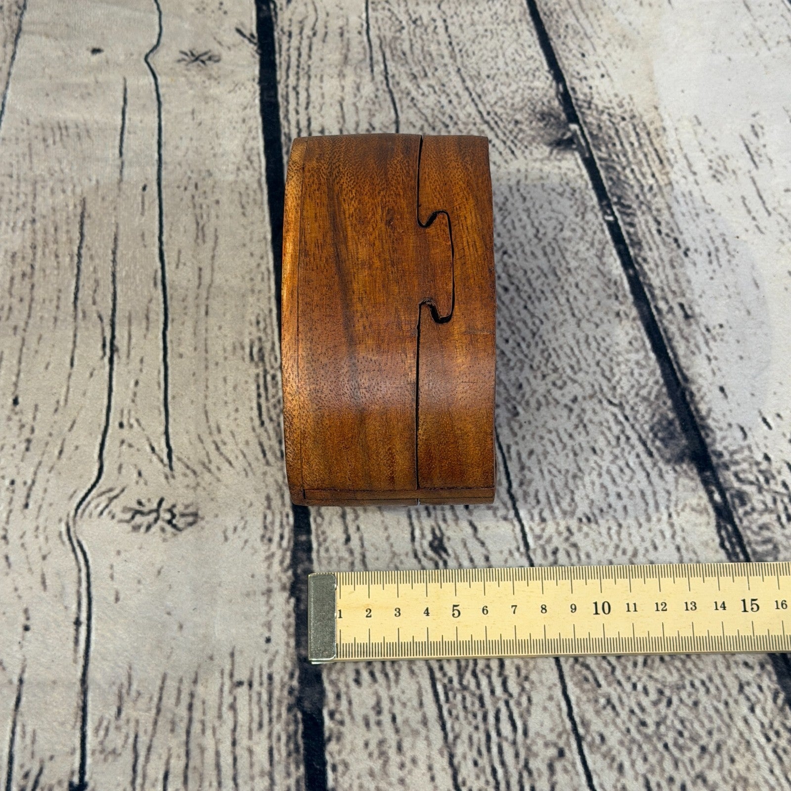 Oval Gaia Mother Earth 4 Bit Wooden Puzzle Box Secret Box Magic Trinket Handmade5