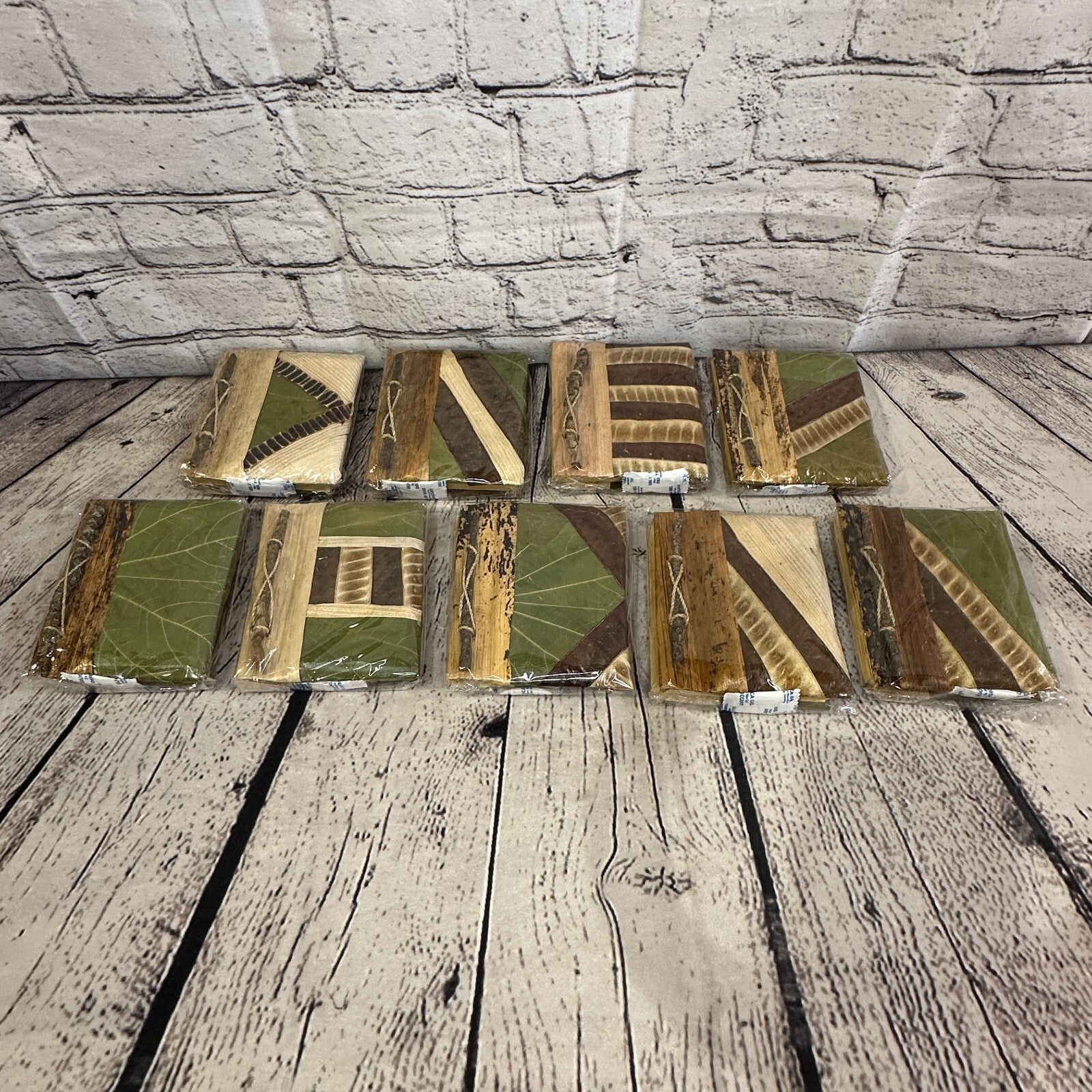 Natural Leaf Note Book 12cm x 10cm With Paper Made From Bamboo Pulp Design 55