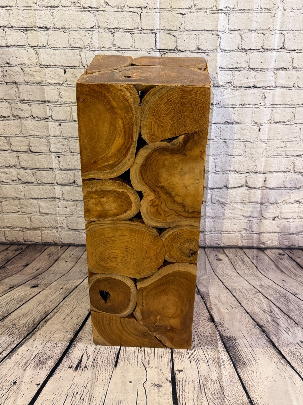 80cm x 30cm x 30cm Wooden Teak Wood Slice Cube Table Sculpture Root Ornament1