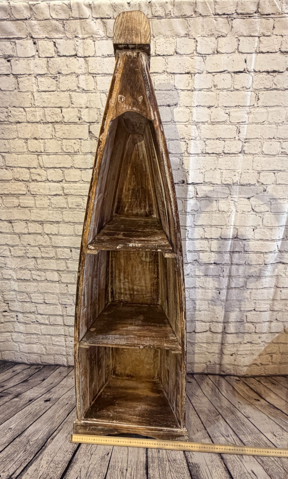 150cm x 45cm x 25cm Brown Boat Shelf Wooden Cabinet Living Storage Furniture4