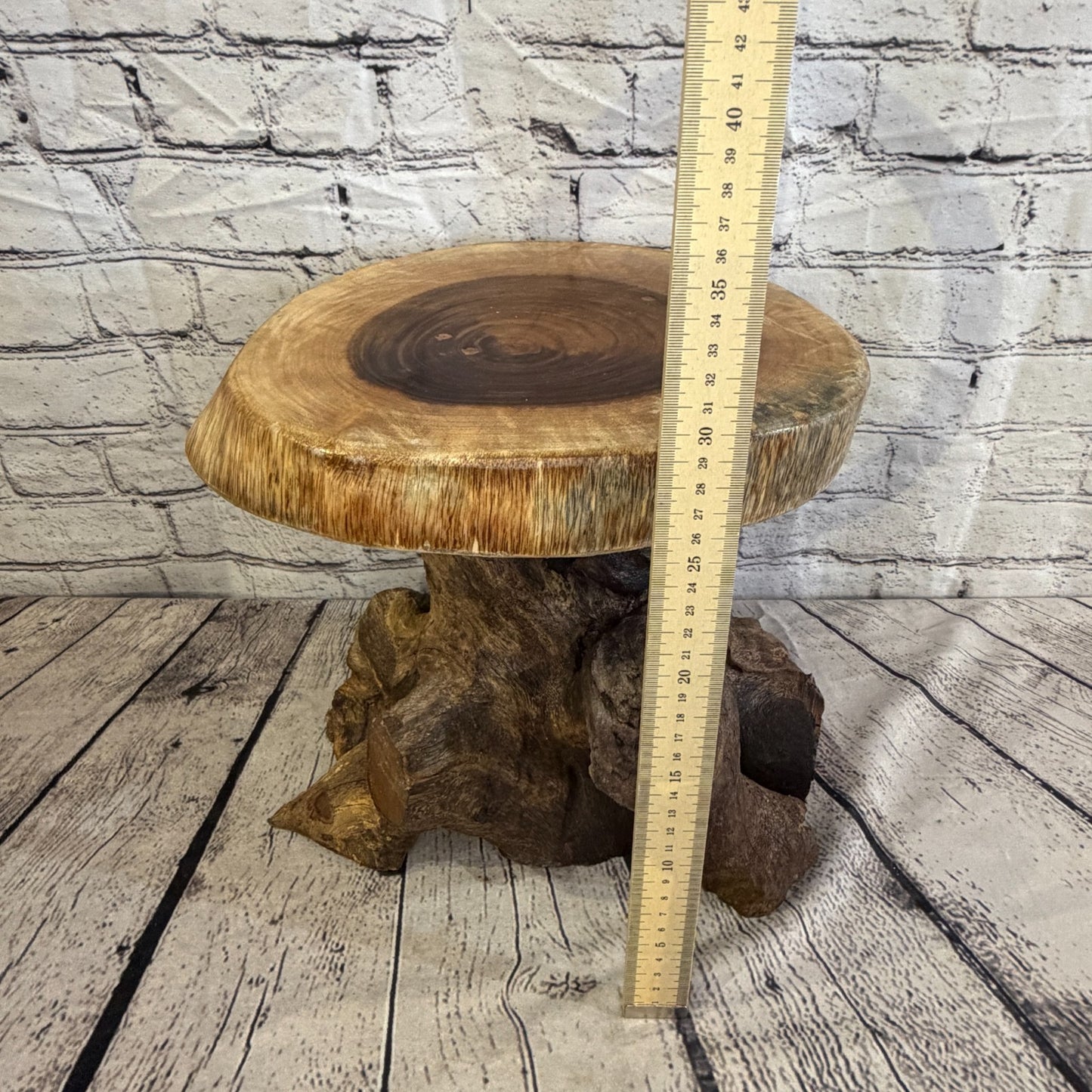 30cm x 25cm Wooden Coffee Root Sculpture Garden Teak Root Ornament Carved No 84