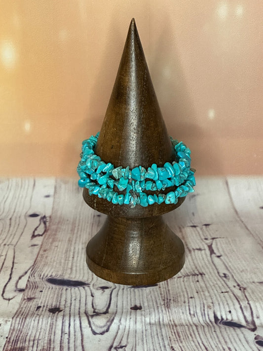 Howlite Semi Precious Stone Chip Memory Wire Bracelets For A Adult Wrist0