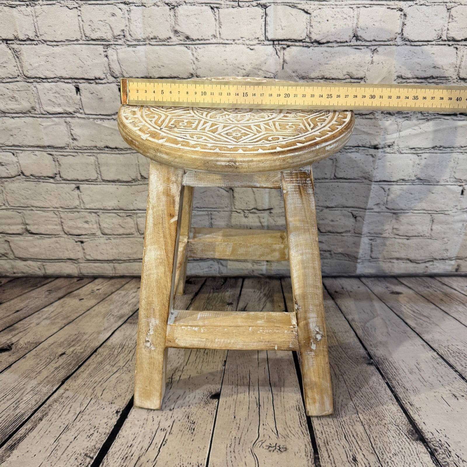 40cm x 30cm White Stool Table Wooden Side Cabinet Living Hallway Furniture5