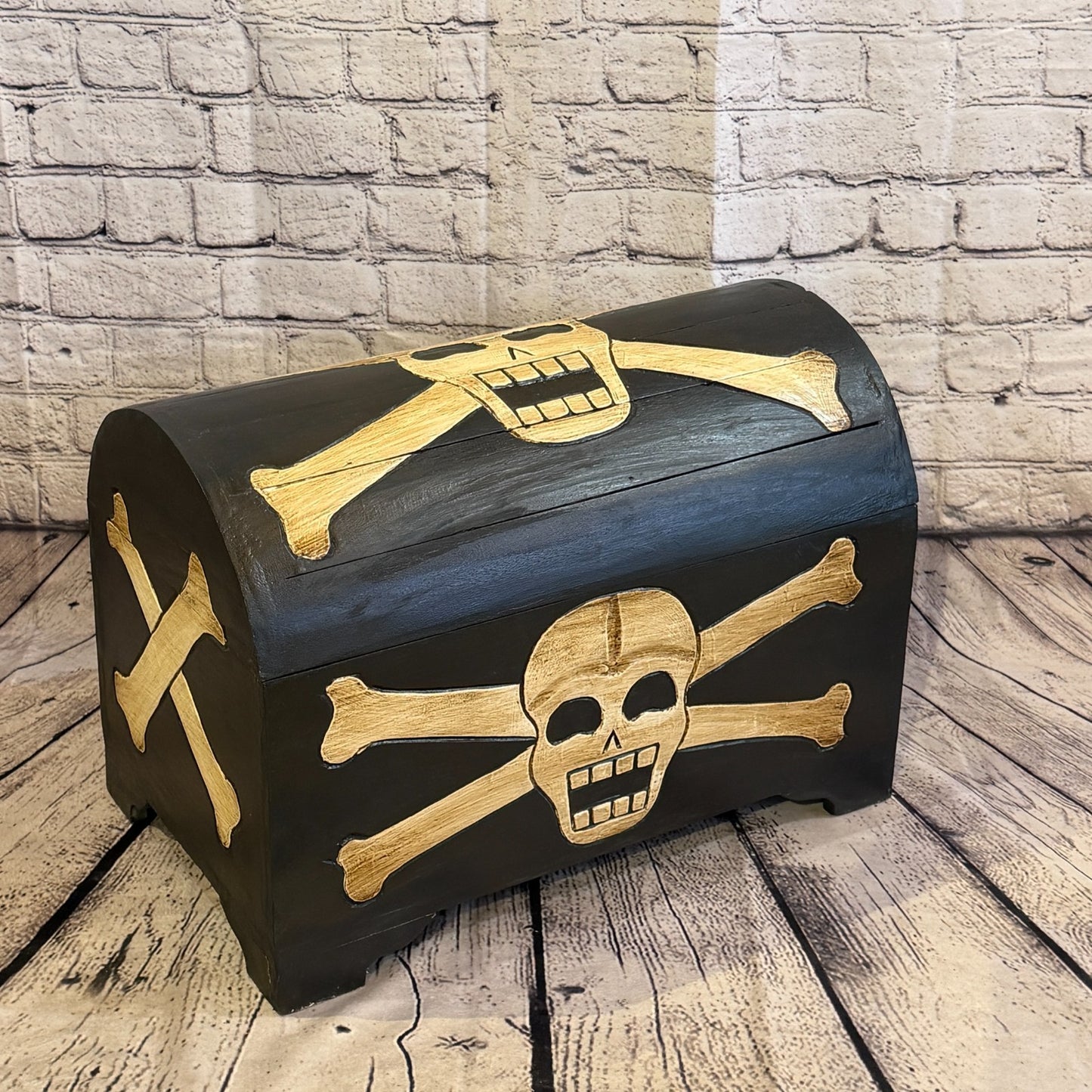 50cm x 35cm x 30cm Wood Gothic Pirate Chest Skull Coffin Jewellery Trinket Box2