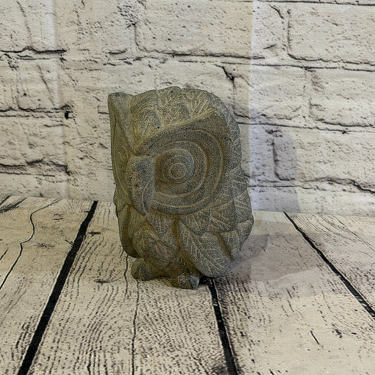 Standing Barn Owl Stone Garden 10cm x 15cm Ornament Indoor Statue Hindu0