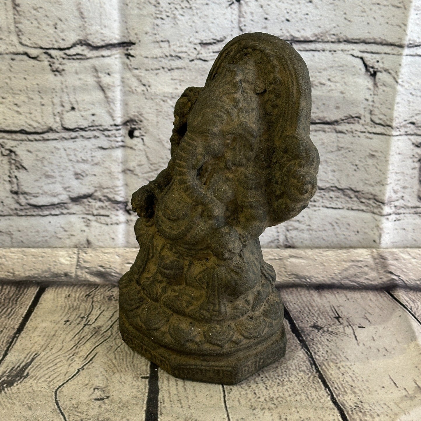 Small Ganahsa Stone Garden 18cm x 10cm Ornament Outdoor Indoor Statue Hindu0