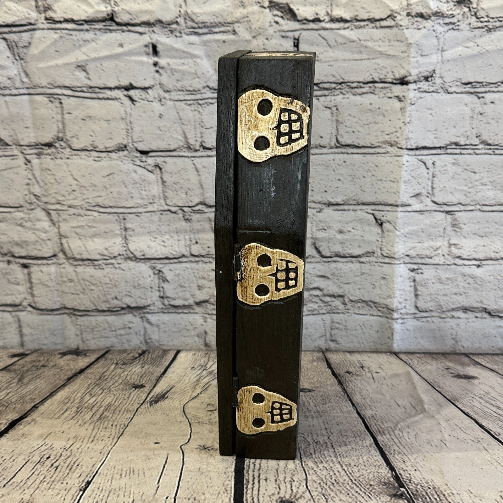 28cm x 8cm x 6cm Coffin Wooden Gothic Skeleton Skull Head Coffin Jewellery Box1