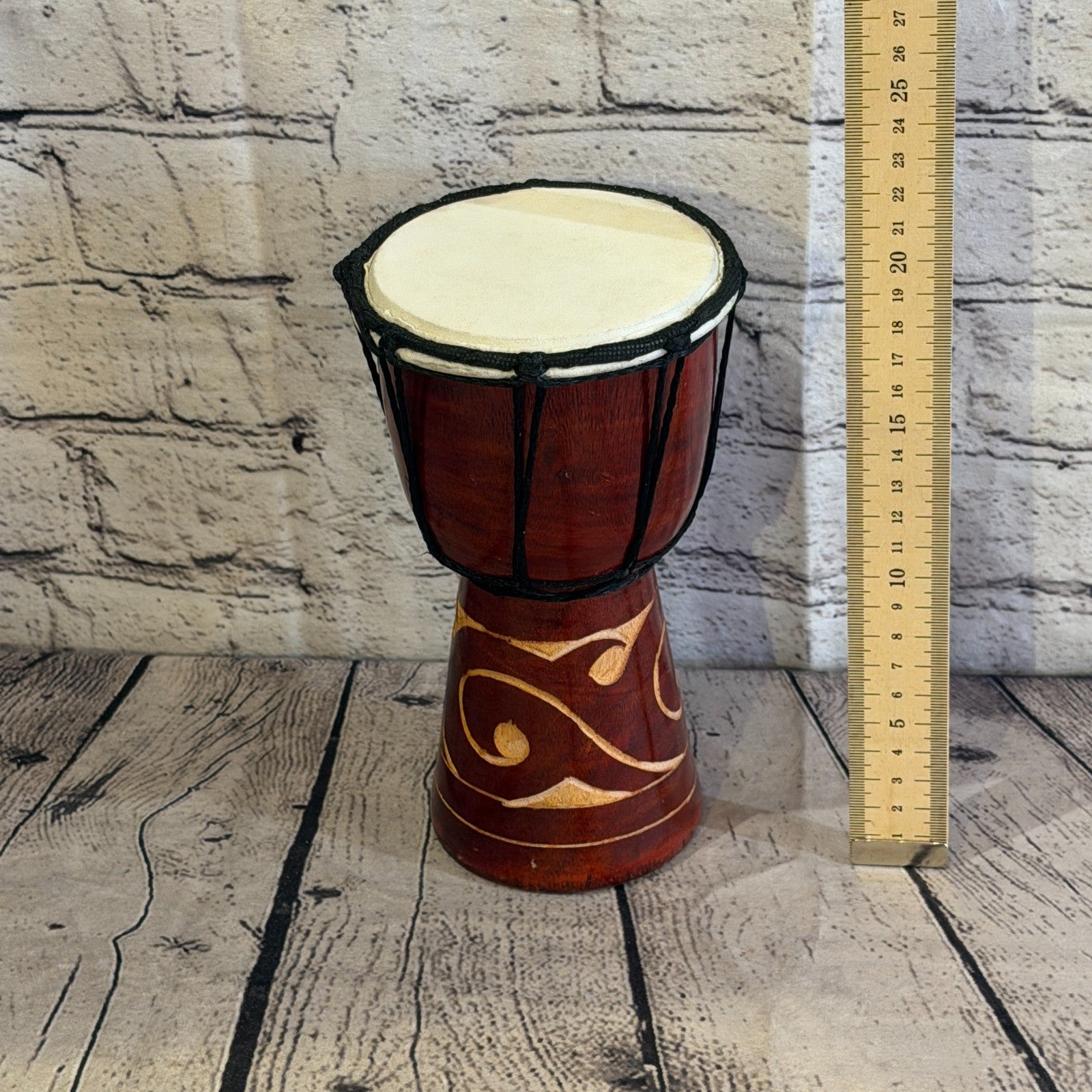 20cm Carved Djembe Drums Musical Instrument Hand Made Fair Trade Dot Painted3
