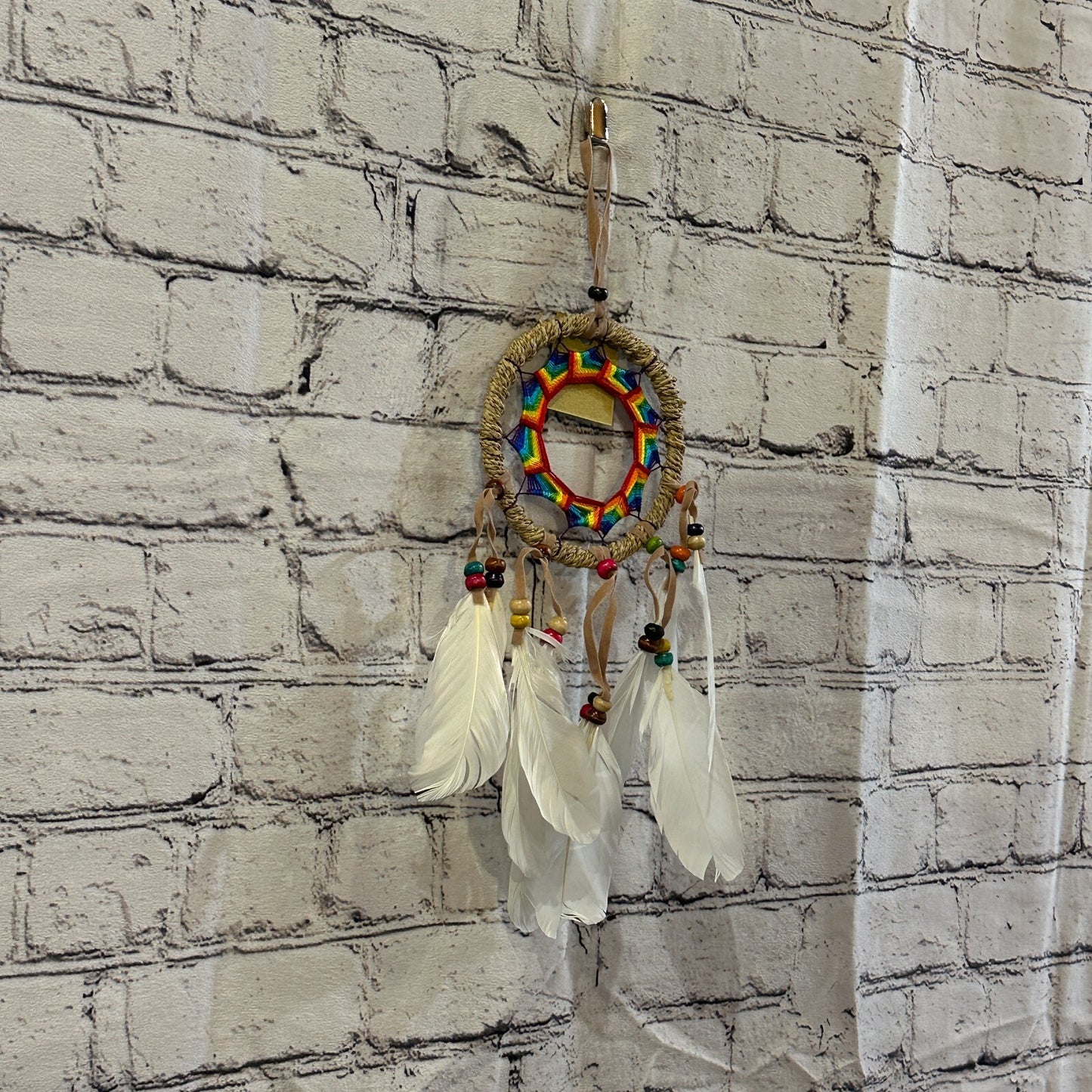 Wove Rainbow Tassel 12cm x 12cm Dream Catcher Dreamcatcher Wall Hanging Ornament1