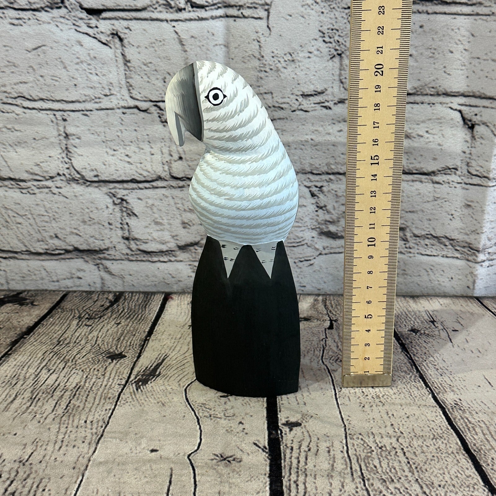 20cm Grey Parrot Bird Ornament Statue Fair Trade Hand Made Carved Wood7