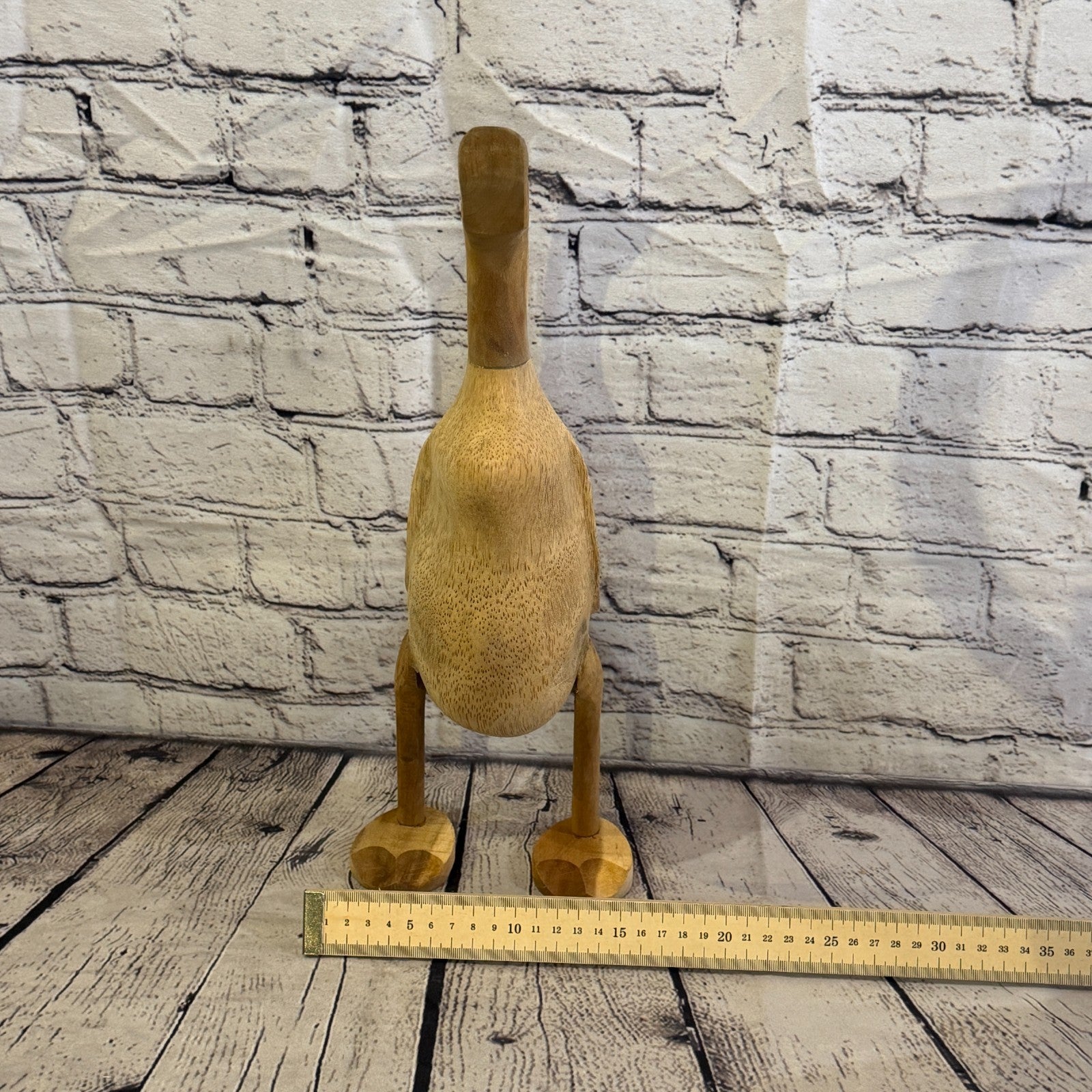 Looking Forward 40cm Tall Wooden Smooth Duckling Baby Duck Bamboo Root Fairtrade7