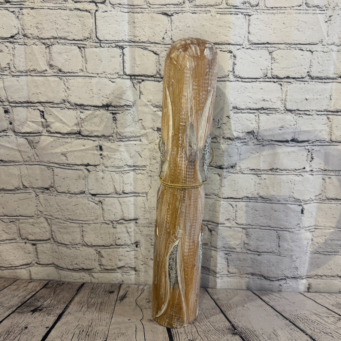 50cm Light Brown Wooden Shabby Dog Statue Ornament Fair Trade Handcarved4