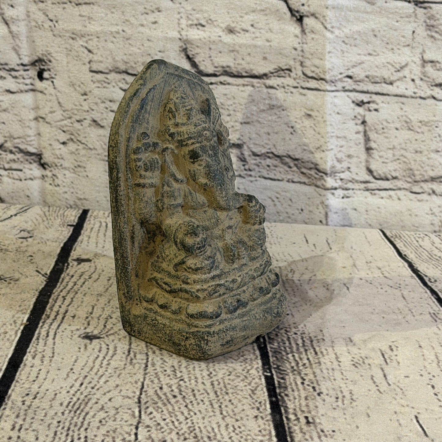 Small Ganahsa Stone Garden 15cm x 7cm Ornament Outdoor Indoor Statue Hindu2