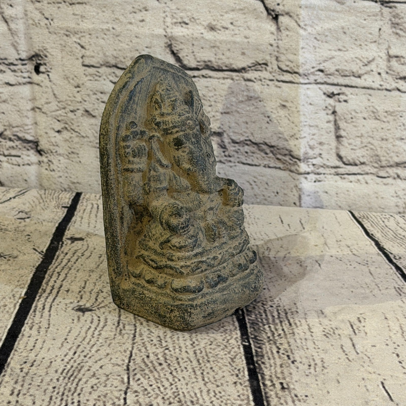 Small Ganahsa Stone Garden 15cm x 7cm Ornament Outdoor Indoor Statue Hindu2